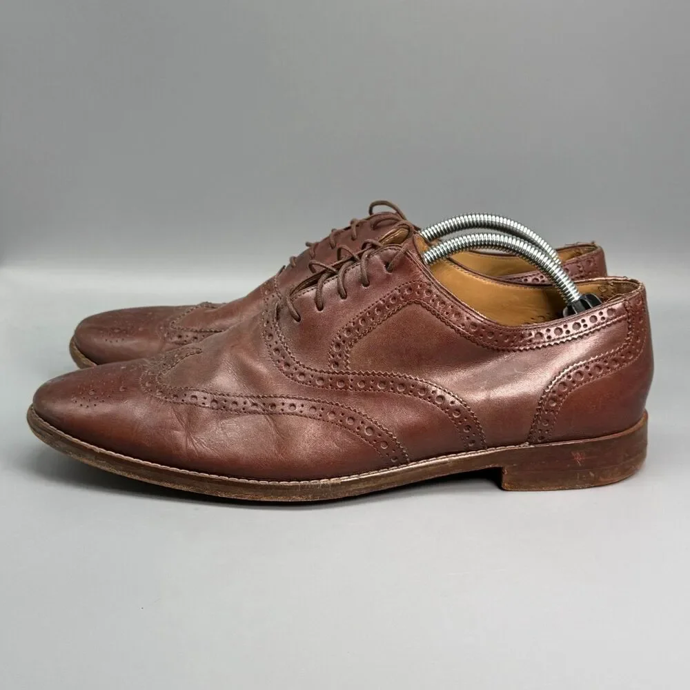 Cole Haan Grand OS Men's 11 Brown Leather Lace-Up Wingtip Oxfords Shoes